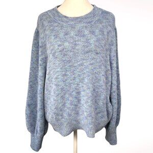 Time & Tru Blue Metallic Sweater Pullover Long Sleeve Large